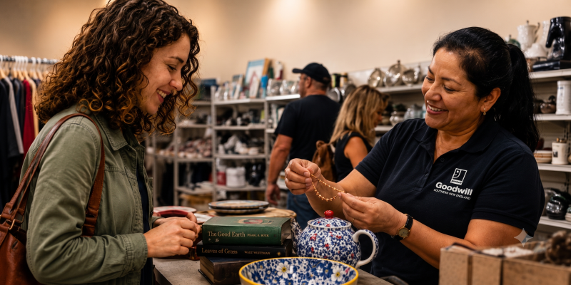 Goodwill team member helping a customer