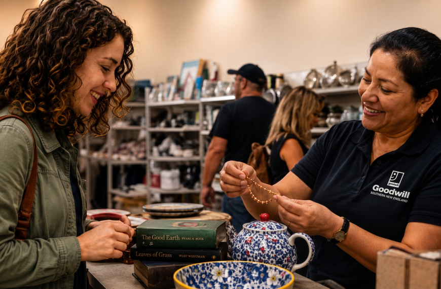 Goodwill team member helping a customer